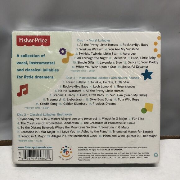 Fisher-Price Sweet Dreams Timeless Lullabies 45 Songs 3 CD Set Sealed NEW - Picture 2 of 4